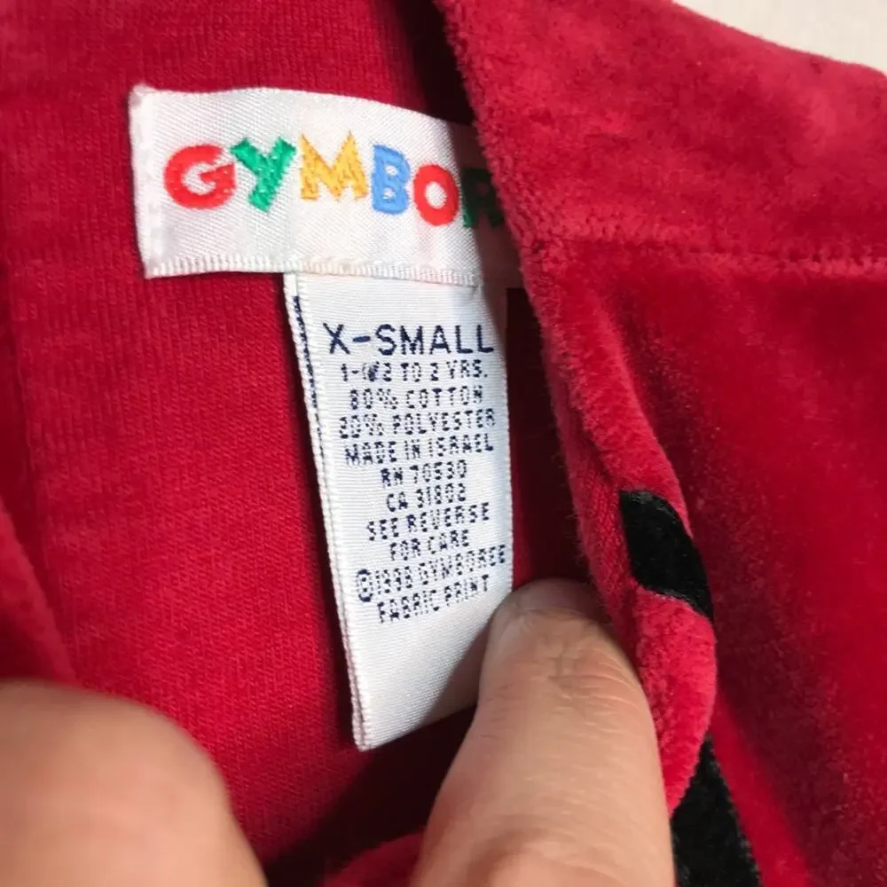 VTG Gymboree Red Velvet Velour Holiday Dress 90s